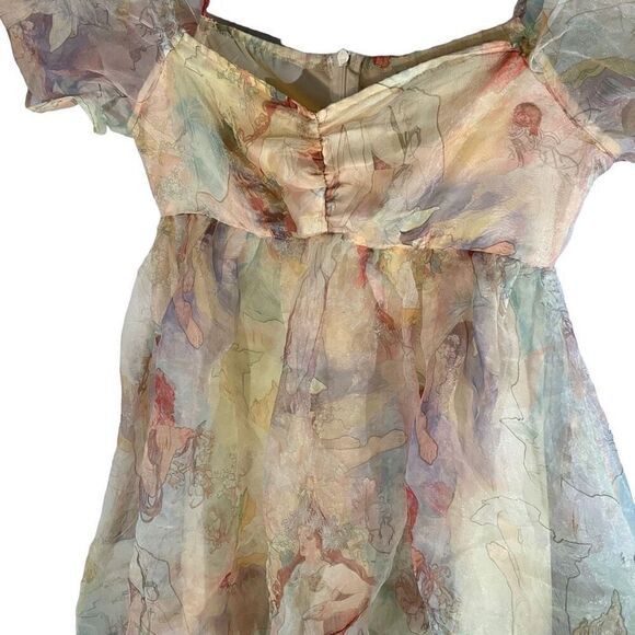 Fairy Puff Sleeve Victorian Empire Waist Tunic Top Dress. Magnificent. XS. Art D - Picture 7 of 11